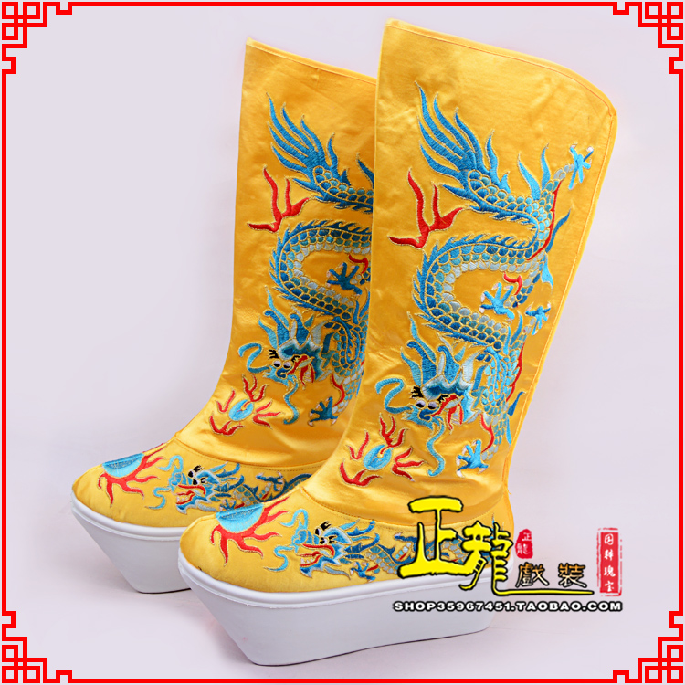 洪洞皇帝龙靴变脸靴绣龙靴子厚底官靴 好龙高靴