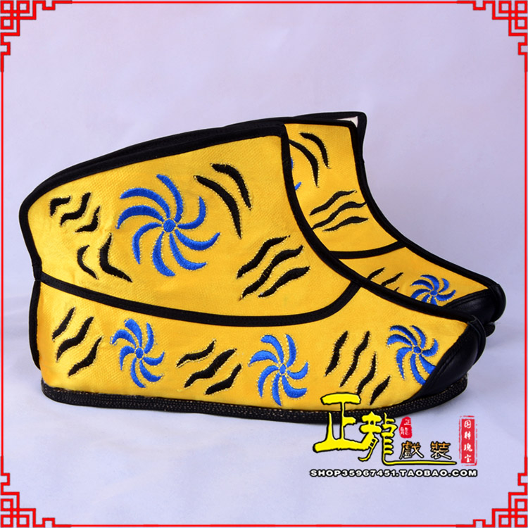 洪洞.美猴王靴子虎纹靴金黄快靴 猴鞋