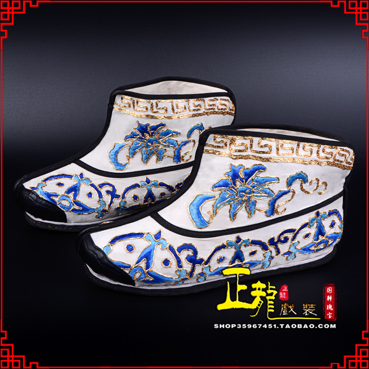 洪洞三岔口武生薄底 手绣绣花快靴