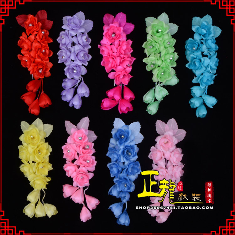 洪洞鬓花头饰小花头花 真丝绢花