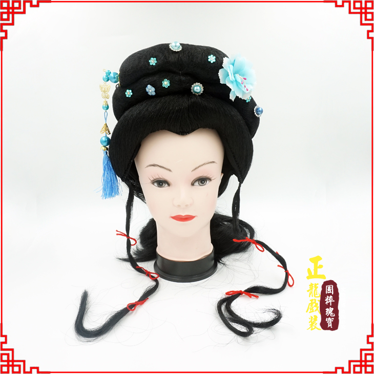 洪洞戏剧服装京剧越剧小旦花旦丫鬟假发 小姐头套